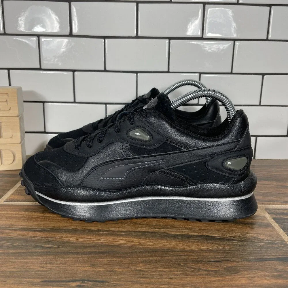 Puma Street Rider S Militia Jr Youth Boys Size 5C Shoes Black Athletic Sneakers